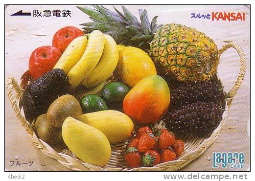 Carte Prépayée Japon - Corbeille De Fruits / Raisin Avocat Kiwi Ananas Mangue Banane Pomme Citron - Fruit Japan Card - Alimentación