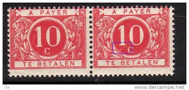 TX  5  **  Paire  Point Entre 1 Et C  Ou Pas - Stamps