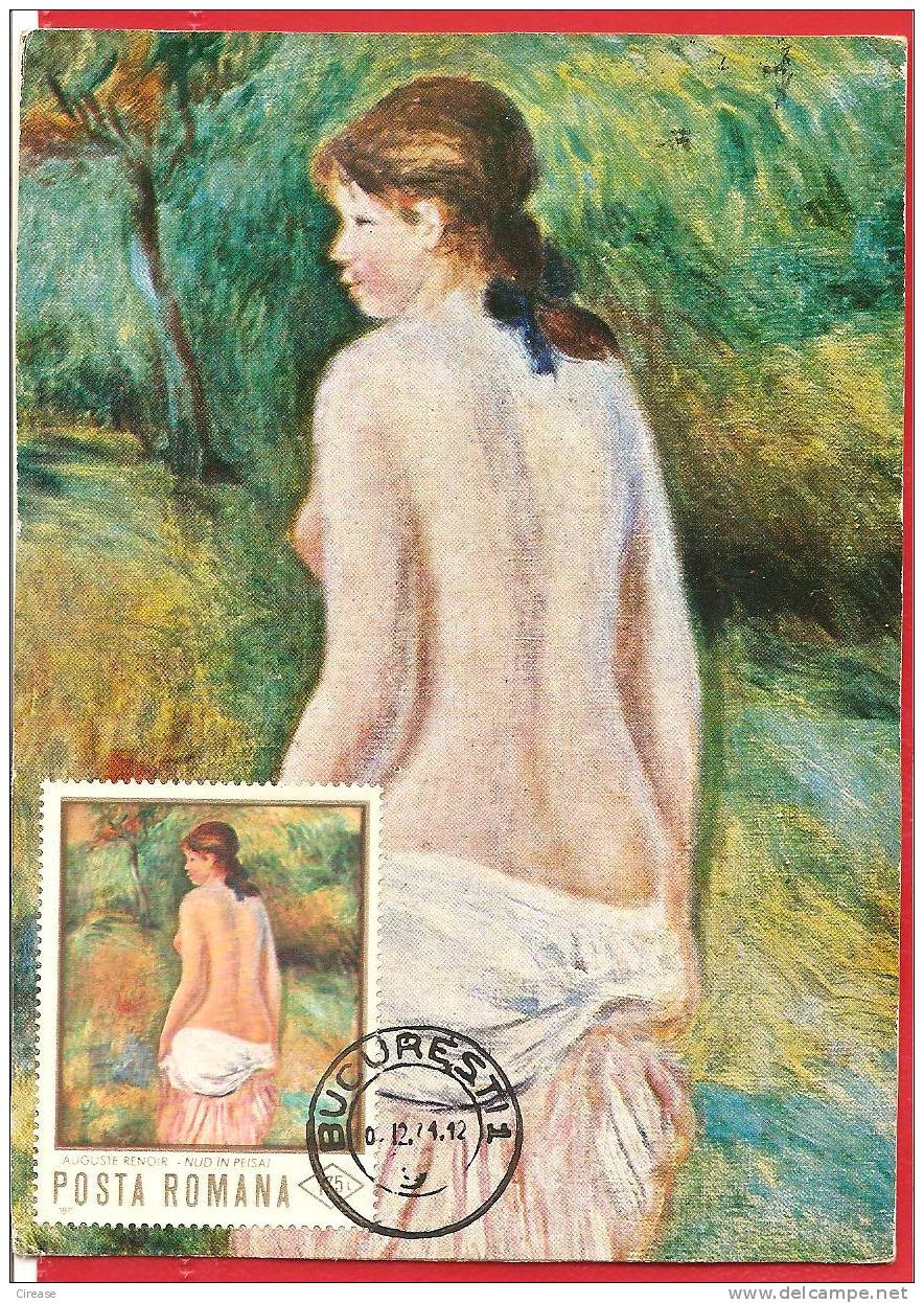 ROMANIA Maximumcard Maxi Card Picture Impressionisme AUGUSTE RENOIR ,,Nude'' - Impressionisme