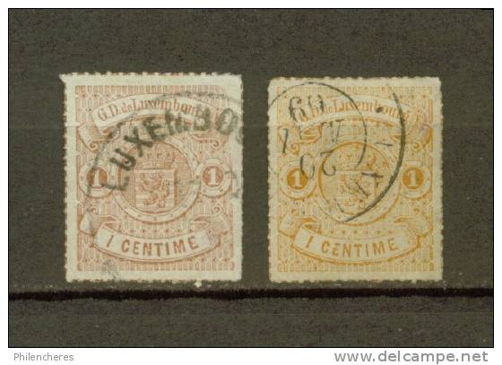 LUXEMBOURG  N° 16 & 16 B Obl. - 1859-1880 Stemmi