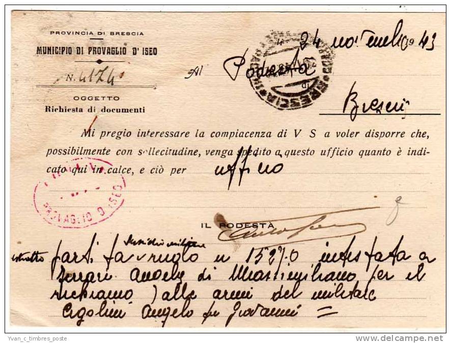 ITALIE LETTRE - Marcophilie