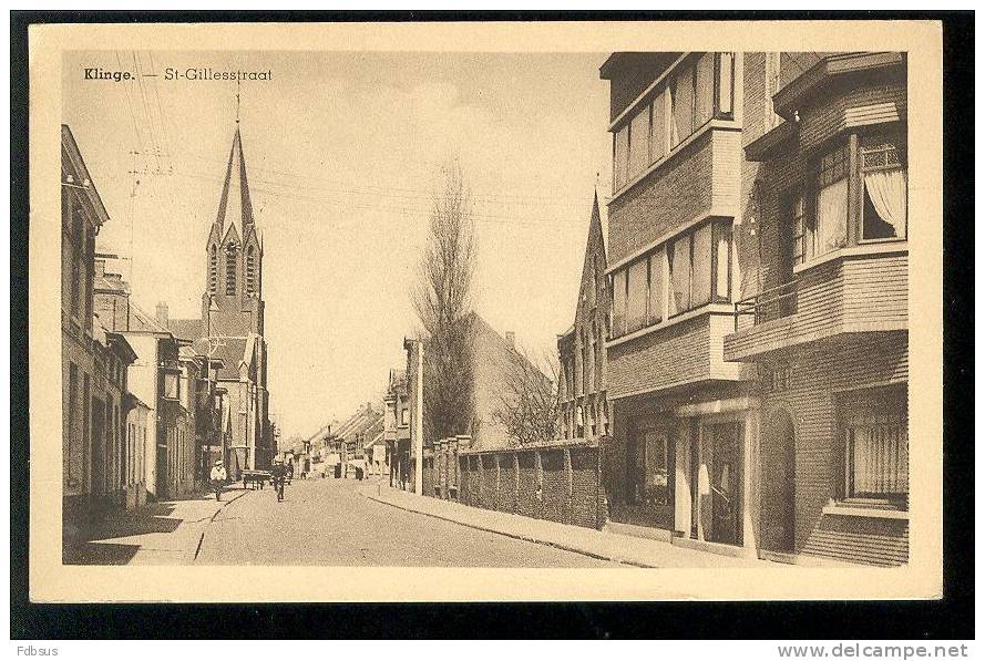 1952 KLINGE - ST GILLES STRAAT MET KERK - KAART NAAR WILRIJK - MET MOOIE AFSTEMPELINGEN ZWIJNDRECHT EN DE KLINGE - Autres & Non Classés