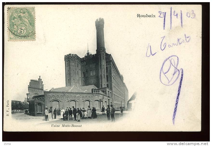 Roubaix Nord Usine Motte Bossut BF PARIS 1903 Pionnière Animée - Roubaix