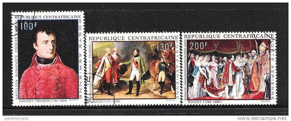 REPUBBLICA CENTRAFRICAINE - 1969 - 3 VALORI OBLITERATI DI P.A. DEDICATI A NAPOLEONE - IN OTTIME CONDIZIONI. - Napoleon