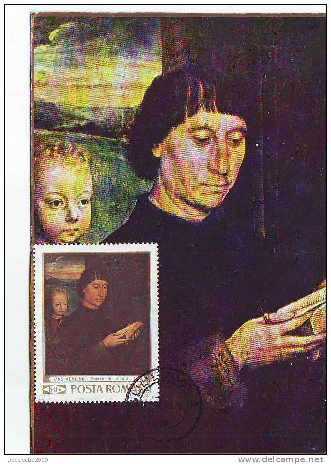 ZD1830 Cartes Maximum Maxi Card Romania Art Peintru Hans Memling Man - Impressionisme