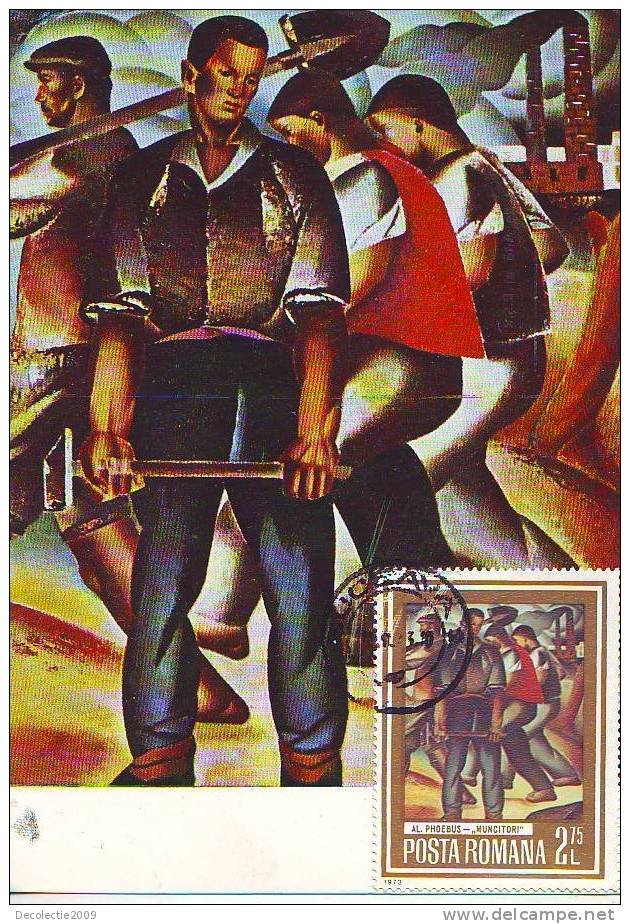 ZD1837 Cartes Maximum Maxi Card Romania Art Al Phoeus Workers Painting - Impresionismo