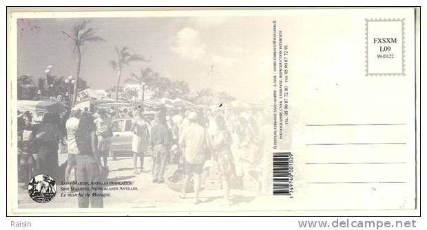 Guadeloupe  Saint-Martin Le Marché De Marigot Maxi-carte  Neuve Glacée 210 X 105mm  TBE - Saint Martin