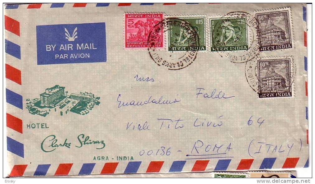 E195 - INDIA LETTER TO ITALY 4/11/1972 - Briefe U. Dokumente