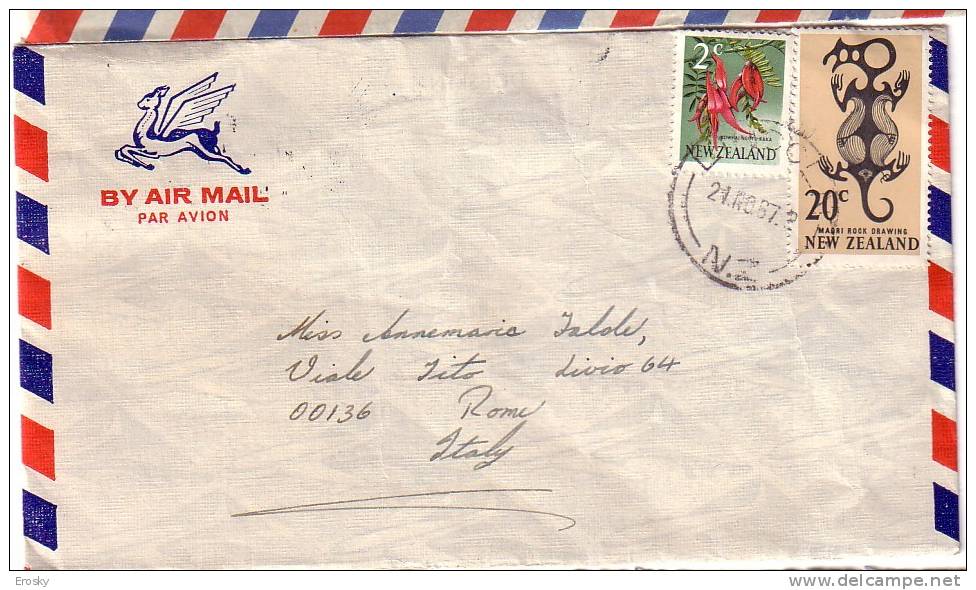 PGL 2289 - NEW ZEALAND LETTER TO ITALY 1967 - Covers & Documents