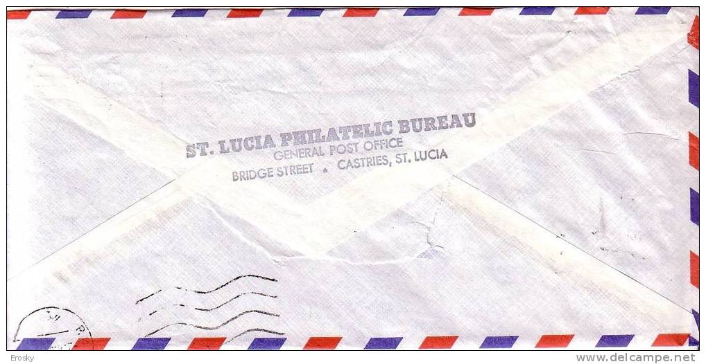 F1493 - ST LUCIA LETTER TO ITALY 23/31987 ( Registered Shipment Only ) - St.Lucia (1979-...)