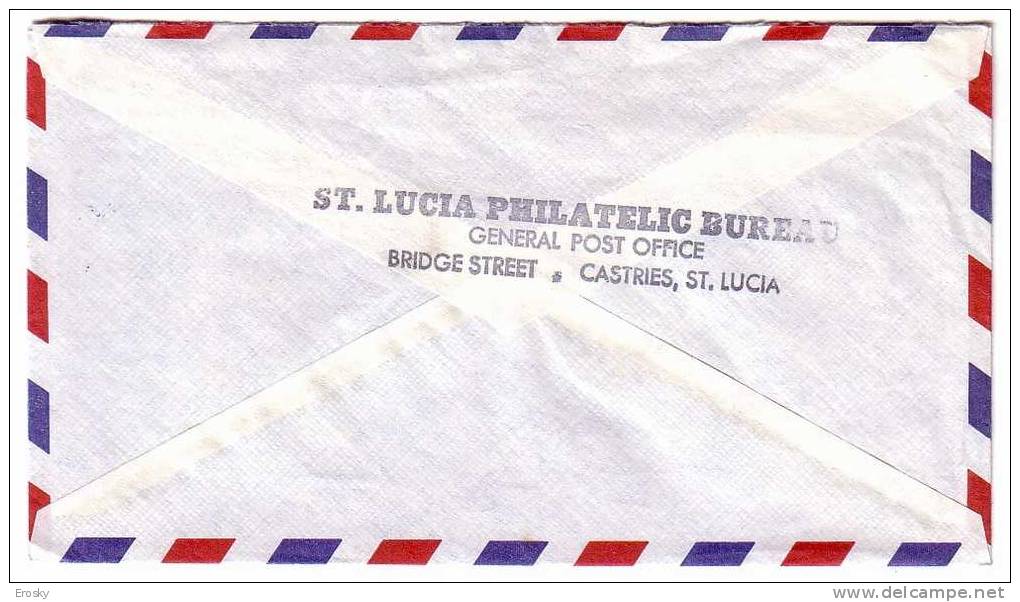 F1494 - ST LUCIA LETTER TO ITALY 1987 - St.Lucia (1979-...)