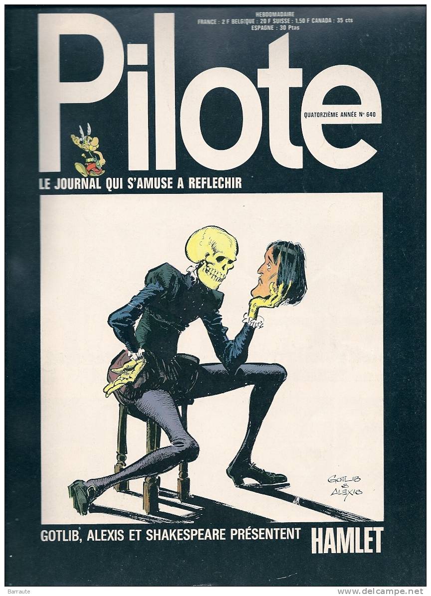 PILOTE N° 640 Du 10/02/1972 Couverture Dessin Signé GOTLIB & ALEXIS. 2 Pl Préédition " Les Lauriers De Cesar" - Pilote