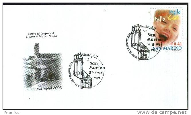 Annullo-San Marino-31.5.2003-Vastophil '03 - Briefe U. Dokumente