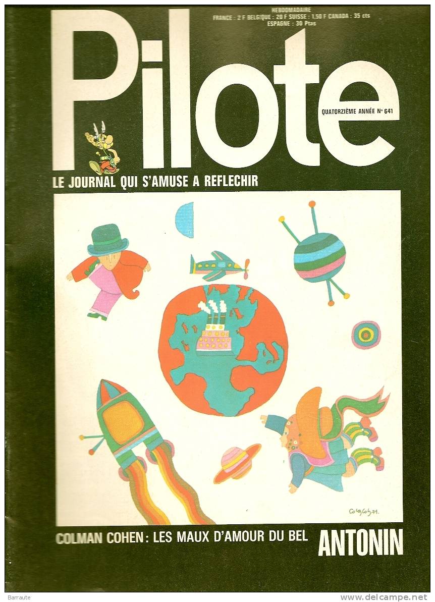 PILOTE N° 641 Du 17/02/1972 Couverture  Dessin Signé COLMAN COHEN .2 Pl Préédition "Les Lauriers De Cesar" - Pilote