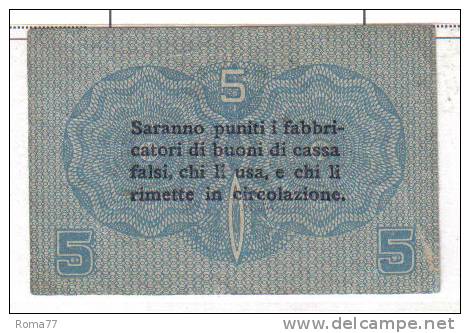 SS1852 3 - BANCONOTA BUONO CASSA DA 5 E 50 Cent CASSA VENETA DEI PRESTITI  1918 - Zu Identifizieren