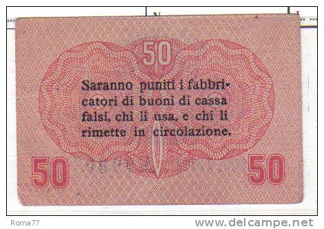 SS1852 3 - BANCONOTA BUONO CASSA DA 5 E 50 Cent CASSA VENETA DEI PRESTITI  1918 - Te Identificeren