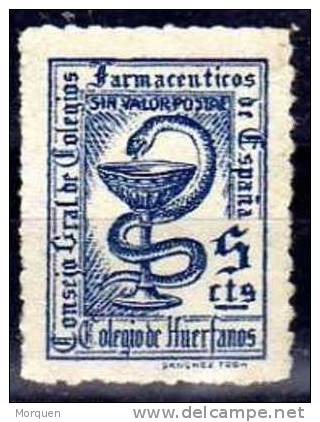 Colegio Huerfanos FARMACIA 5 Cts Azul - Revenue Stamps