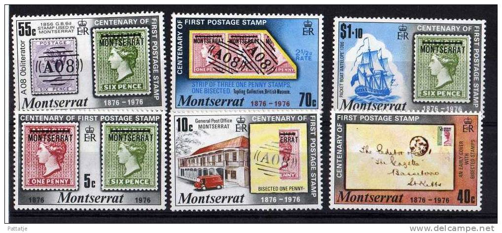 Montserrat Serie Yvert 328/333  Timbre Sur Timbre, Postmarke Op Postmarke,stamp On Stamp,timbro Sul Francobello - Montserrat