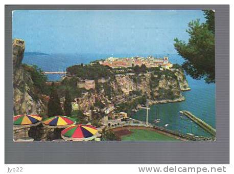 Jolie CP Principauté De Monaco Vue Générale Sur Le Rocher Le Port Et Le Terrain De Sports - Flamme & CAD Nice 22-02-1963 - Multi-vues, Vues Panoramiques
