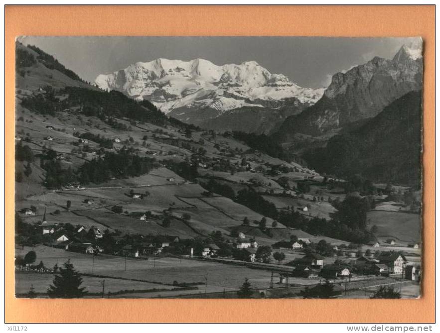 G718 Reichenbach Mit Blümlisalp. Cachet Griesalp Kiental Sur Timbre Exposition Nationale 1939 - Reichenbach Im Kandertal