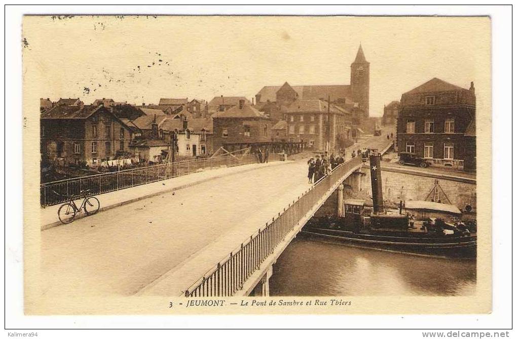 NORD  /  JEUMONT  /  LE  PONT  DE  SAMBRE  ET  RUE  THIERS  ( Péniche, Batellerie ) - Jeumont