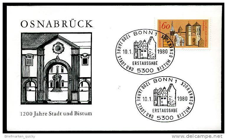 09371) BRD Michelnummer 1035 - FDC - 1200 Jahre Stadt Und Bistum Osnabrück - Sonstige & Ohne Zuordnung