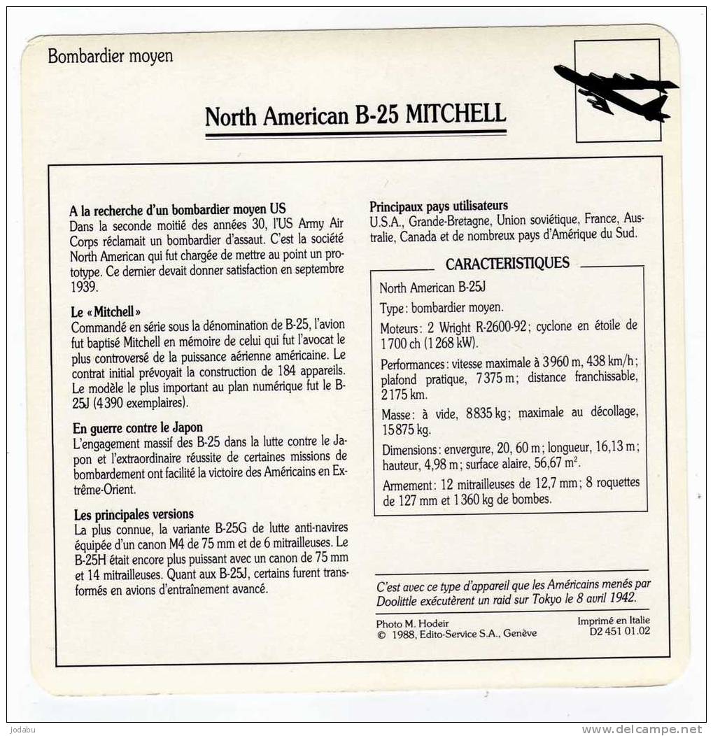 Aviation....   6  Fiches  15x15  D' Avions  Américains - Aviation