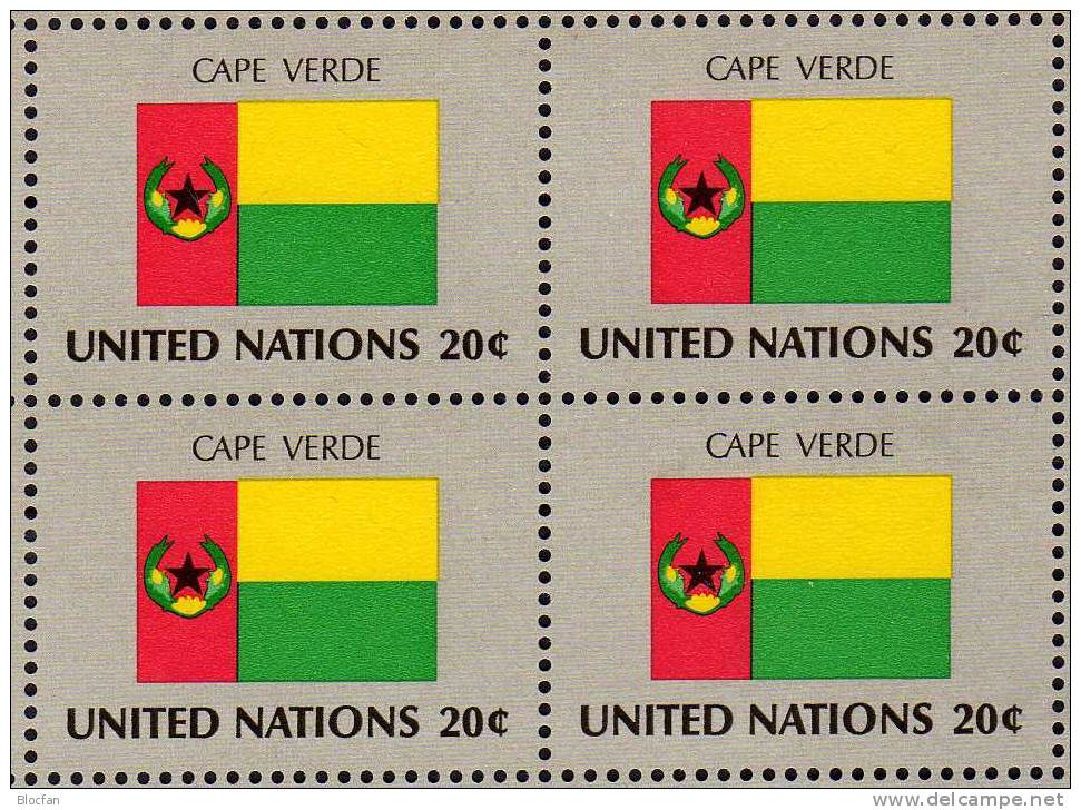 UNO Flagge Kap Verde 1982 New York 409, 4-Block + Kleinbogen ** 6€ - Kap Verde