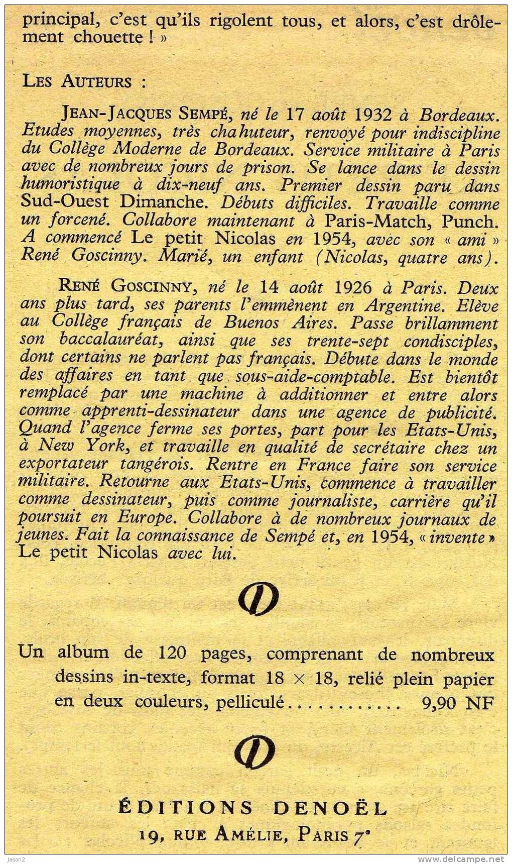 PUBLICITE Pour Le Livre Le Petit Nicolas De Sempe Et Goscinny , Octobre 1960 - Advertising