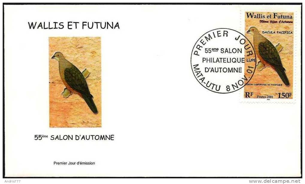 Wallis And Futuna 2001 Bird Vogel Oiseaux  Pacific Imperial Pigeon  (unaddressed FDC) - FDC