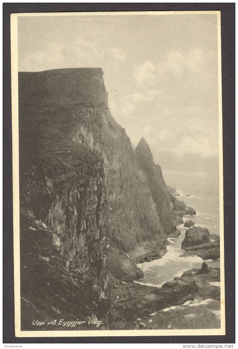 Faroe Islands Uppi Vid Eyggjar Väg Landscape Sea Cliffs Mint Postcard - Faeröer