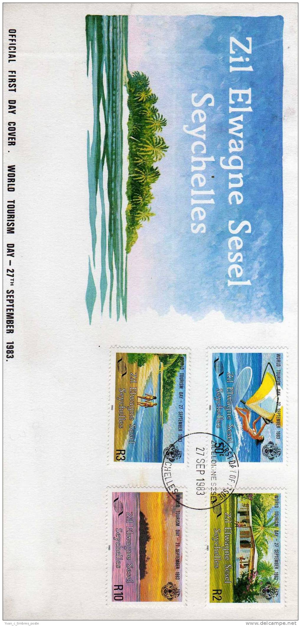 SEYCHELLES FIRST DAY COVER JOURNEE MONDIALE DU TOURISME - Seychellen (1976-...)