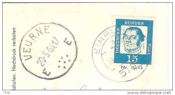 VEURNE 20/05/1964 Sur CP Nordeifel - Punktstempel