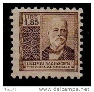 1935 - ISTITUTO NAZIONALE FASCISTA DELLA PREVIDENZA SOCIALE - Lire 1,85 - Steuermarken