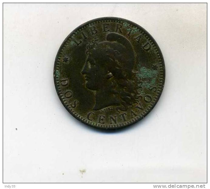 - MONNAIE ARGENTINE . DOS CENTAVOS 1891 - Argentinië