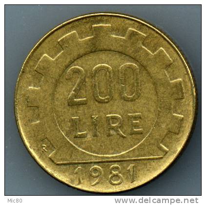 Italie 200 Lires 1981 Ttb/sup - 200 Lire