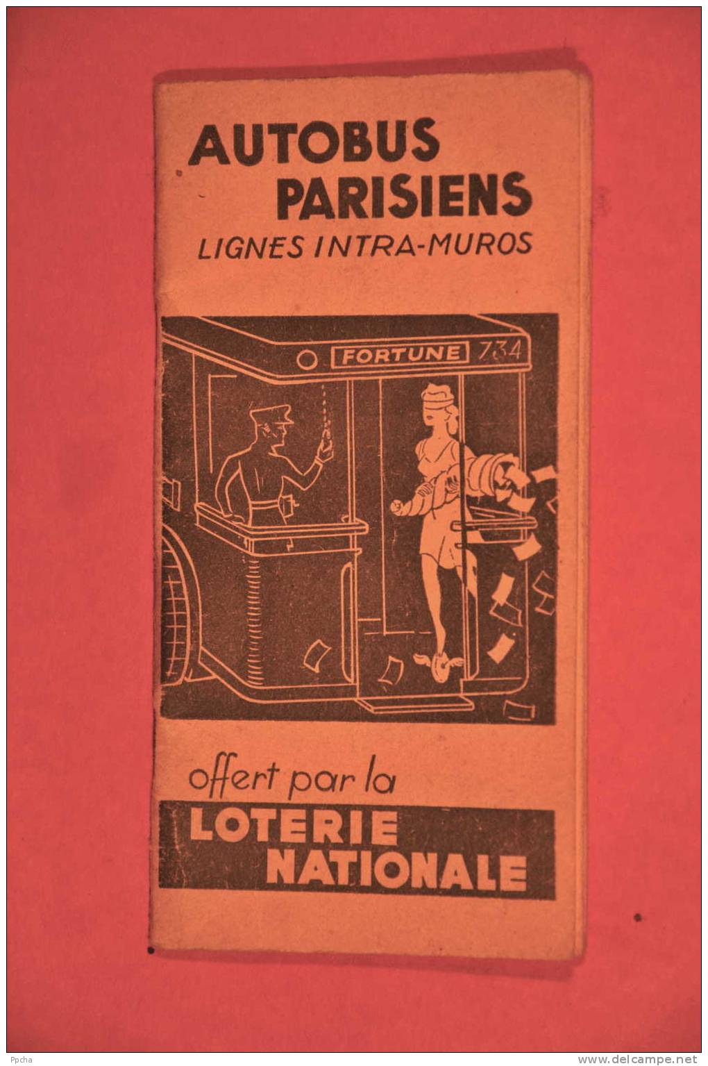 LOTERIE NATIONALE Plan De Bus Paris 1950 / Bus Network Paris 1950 Detailled / Pariser Busnetz 1950 LOTTERY - Europe