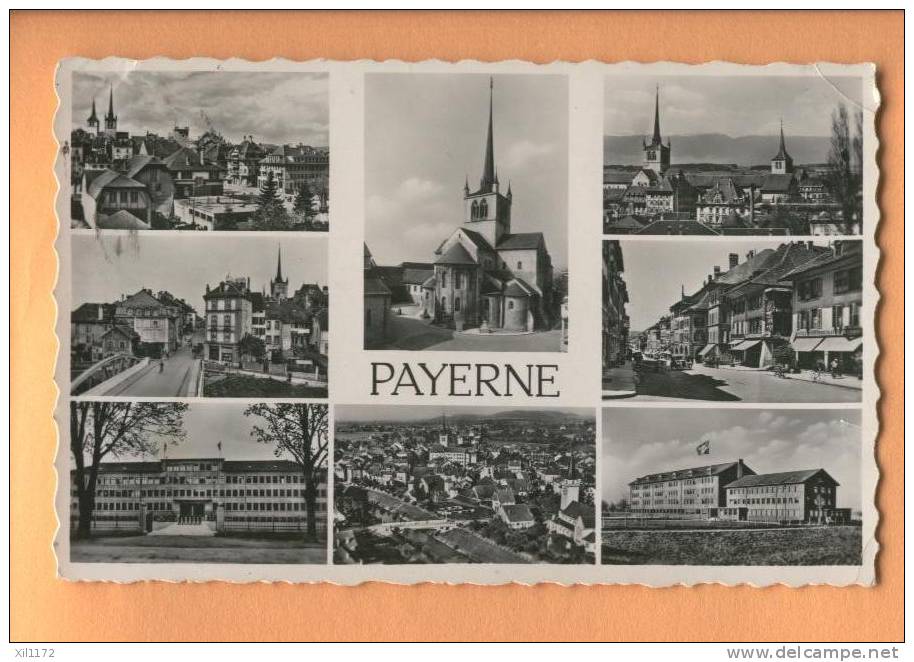 G776 Payerne, Carte Multi-vues. Cachet Payerne 1949 - Payerne