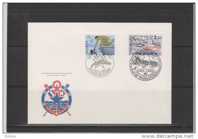 Suisse  -  France  -  Lettre De 1985  -  Société De Sauvetage Du Leman  -  Barquette - Covers & Documents