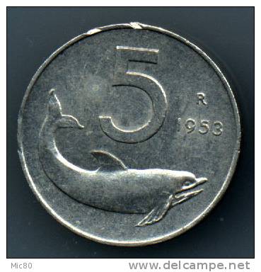 Italie 5 Lires 1953 Ttb - 5 Lire