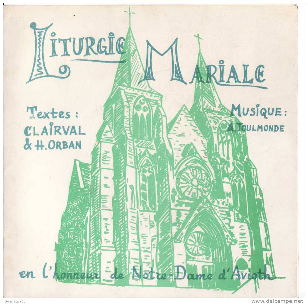 Avioth Liturgie Mariale A. Toulmonde H. Orban Pochette Vide Du Disque - Accessoires, Pochettes & Cartons