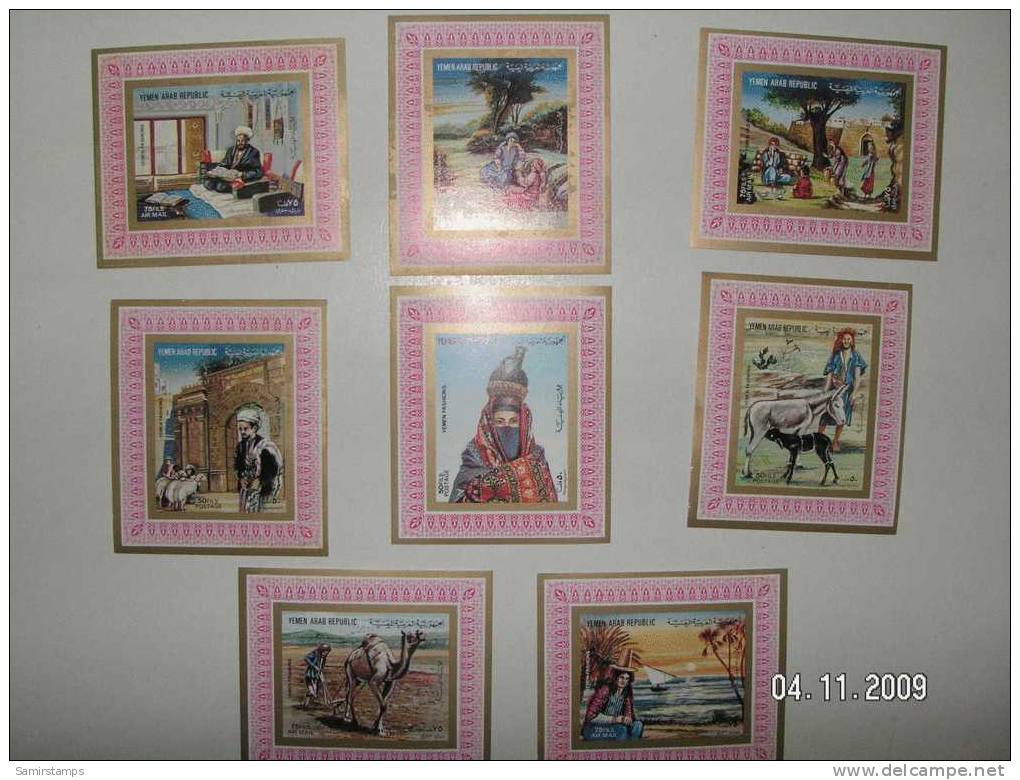 Yemen Rep. Folklore And Animals, 8 De Luxe Souvenir Sheets-limited Issue-Rare  MNH  SKRILL PAY ONLY - Farm