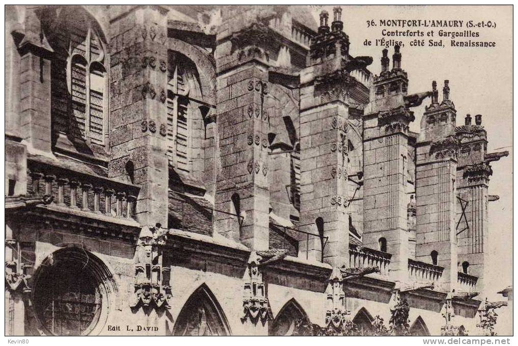 78 MONFORT L´AMAURY Contreforts Et Gargouilles De L'Eglise Côté Sud Renaissance - Montfort L'Amaury