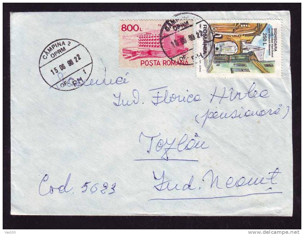 2 Stamps On Cover 1998 Romania. - Usado