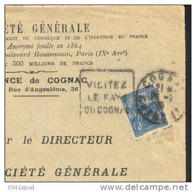 1930 France 16  Cognac Liqueur  Vino Raisin Vignoble Wine Grape Vineyard  Sur Devant De Lettre - Wein & Alkohol