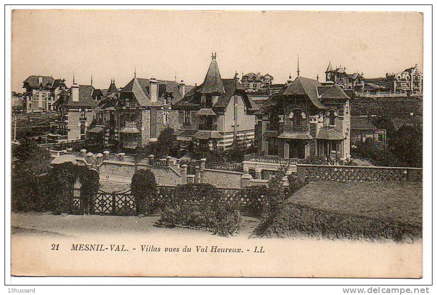 Carte Postale Ancienne Mesnil Val (Criel Sur Mer) - Villas Vues Du Val Heureux - Mesnil-Val