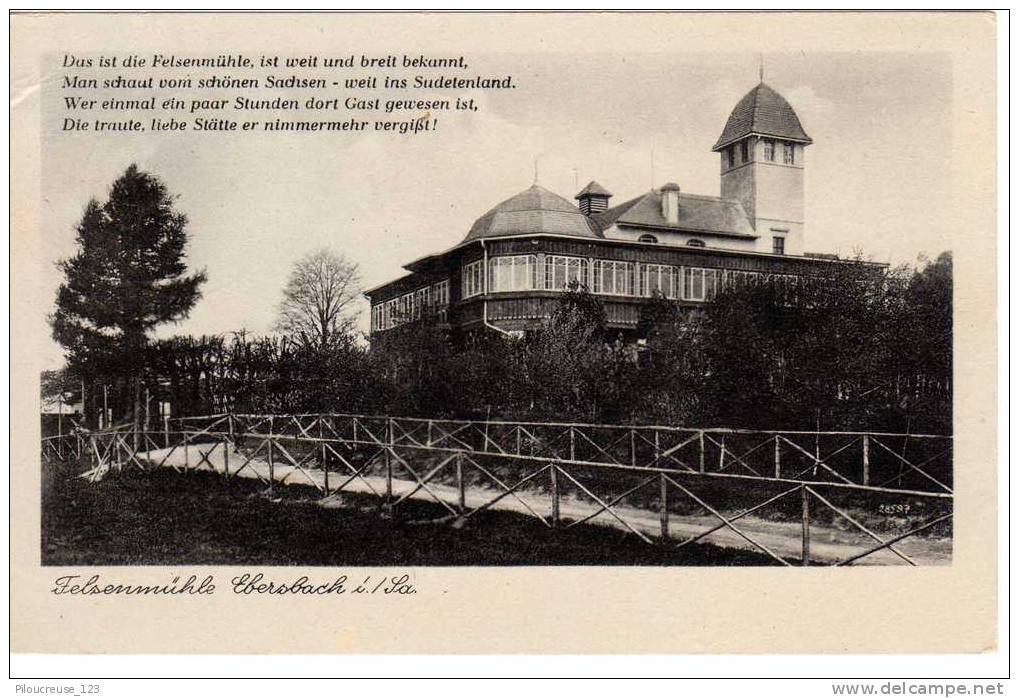 Allemagne - Ebersbach (Sachsen) - Restaurant Felsenmühle -carte écrite Le 30/07/1942 - Ebersbach (Loebau/Zittau)