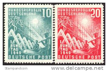 Germany 665-66 Mint Never Hinged "Reconstruction" Set From 1949 - Ungebraucht