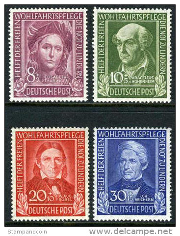 Germany B310-13 Mint Never Hinged Portrait Set From 1949 - Unused Stamps