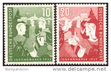 Germany B325-26 Mint Never Hinged Semi-Postal Set From 1952 - Neufs